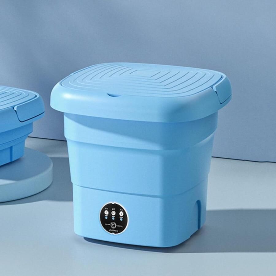Was Machine Opvouwbaar Mini Wasmachine Dehydrator Kleine Wasjes Doen Zelfnivellerend 4.5L Blauw
