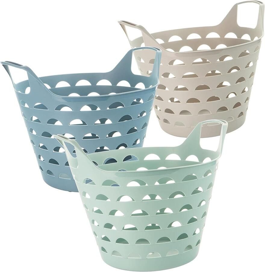 Was Mand Set Opvouwbare Manden Kleding Opbergen Ventilatie Gaten 3 Stuks 40cm Multikleur