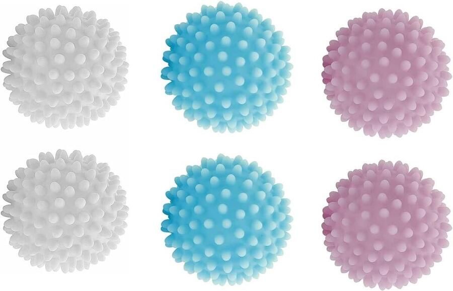 Wasballen Set Droger Ballen Zachte Kleding Verkort Droogtijd 6 Stuks Wit