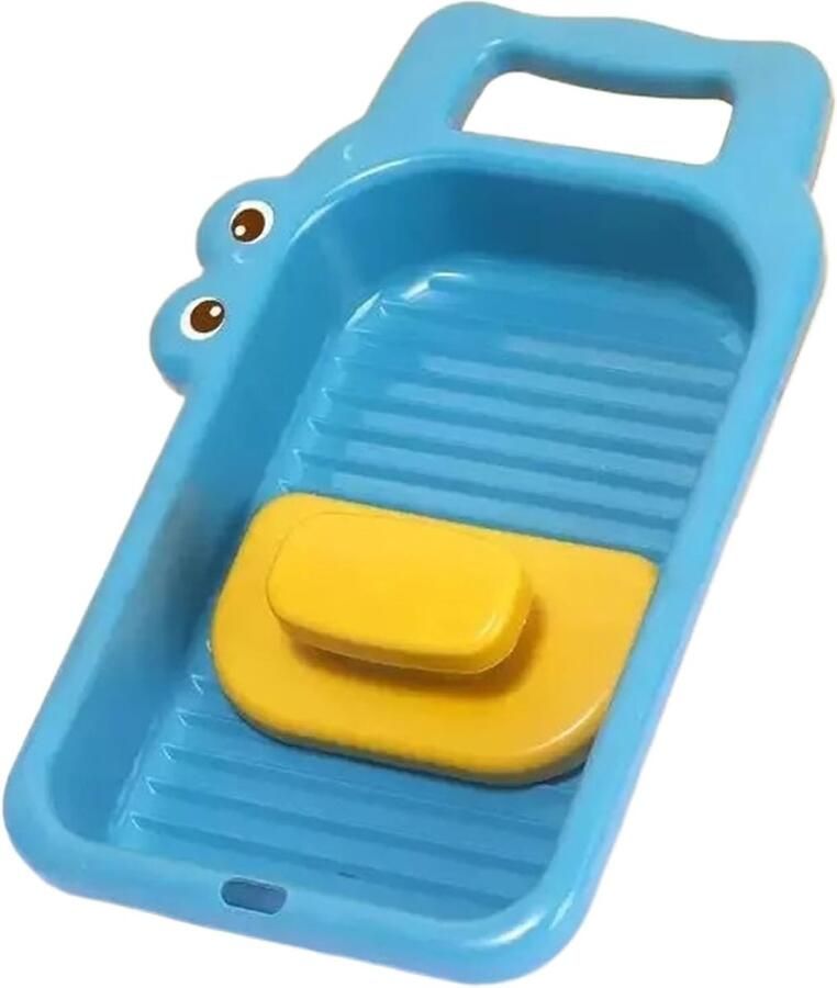 Mini Wasbord Draagbare Mat Handmatig Wassen Krokodillenstructuur 34 x 20 x 6 cm Grijs - Foto 1