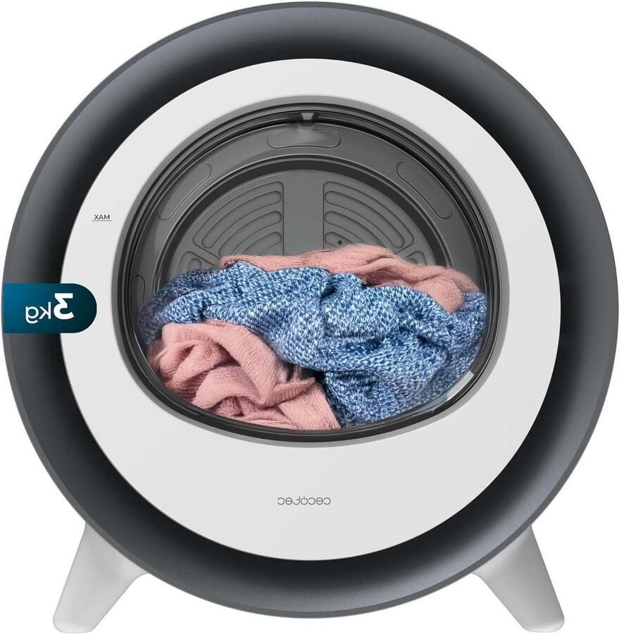 Wasdroger Kleine droger Kleding drogen Compacte afvoer 3 kg Wit