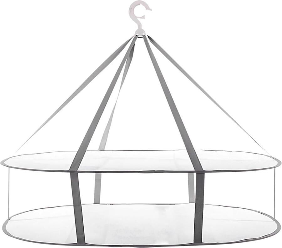 Wasdroger Mand Droogrek Opvouwbaar Kleding Drogen Vormvaste Mesh Structuur 77x61x65 cm Wit Grijs