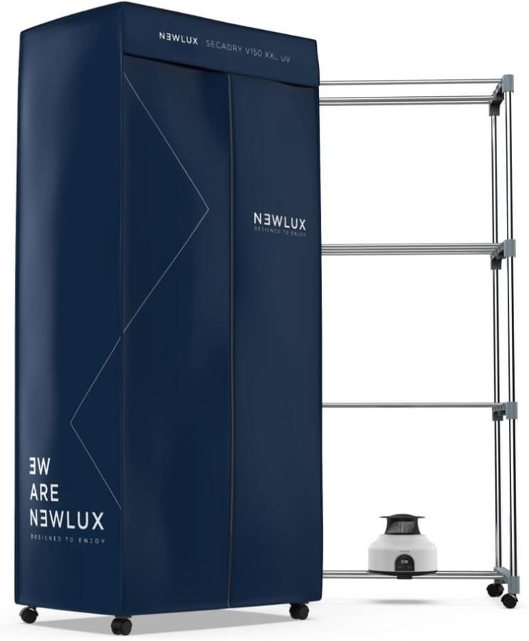 Wasdroger Opvouwbaar – Draagbare Kledingdroger – 1200W – 3 Droogstanden – 180 Min Timer – 15 kg