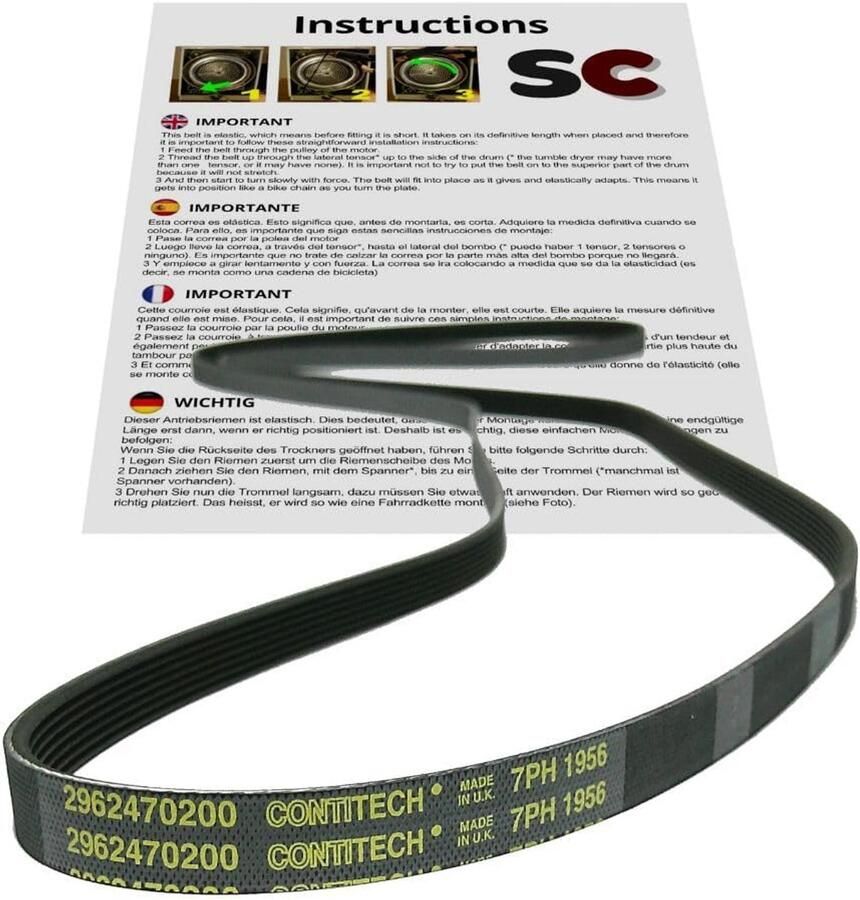 Wasdroger Riem Droger Tape Vervangende Onderdelen Roestvrij Staal Rubber 10 x 7 x 2 cm Zwart