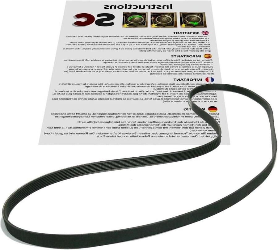 Wasdroger Riem Vervangende Band Apparaat Reparatie 2012 Mm Lengte H7 Type Zwart