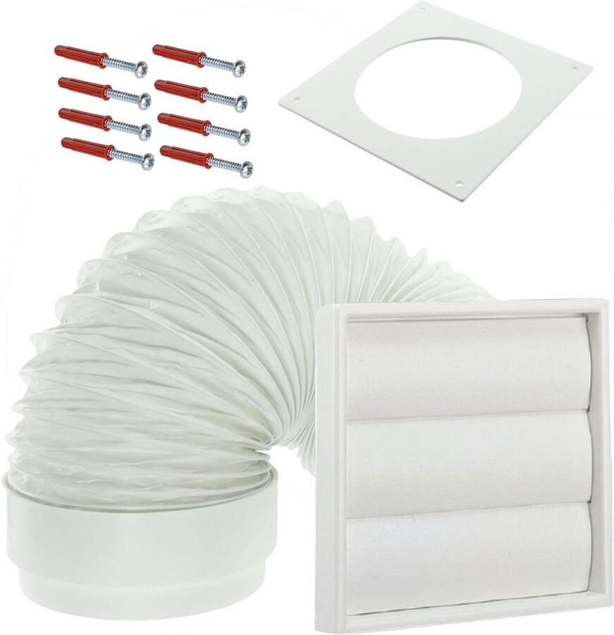 Droger Ventilatieset Wasdroger Afvoer Condensatie Voorkomen Zwaartekrachtkleppen 4 Inch Diameter Wit