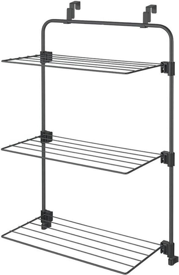 Wasdroger voor deur Kledingrek Was drogen 11 meter drooglengte 87 cm hoog Zwart