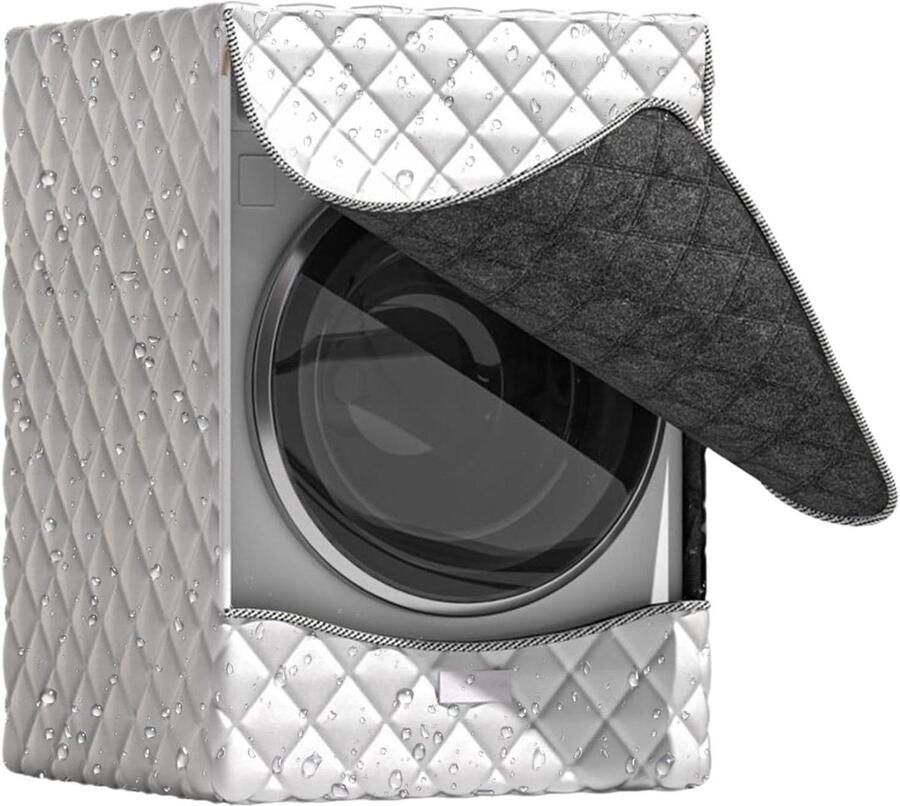 Wasmachinehoes Droger Cover Apparaat Beschermen UV-bestendig Verschillende Maten Zilver