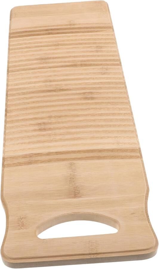 Washboard Bamboe Handwasbord Kleding Wassen Golvende Textuur 60x20 cm Lichtbruin