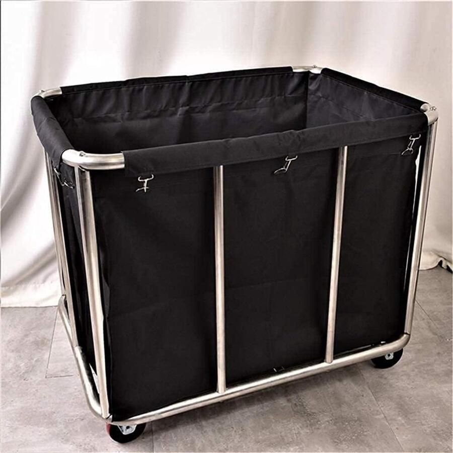 Waskar Kledingwagen Kleding Sorteren Verwijderbare Zakken 92x65x92cm Zwart