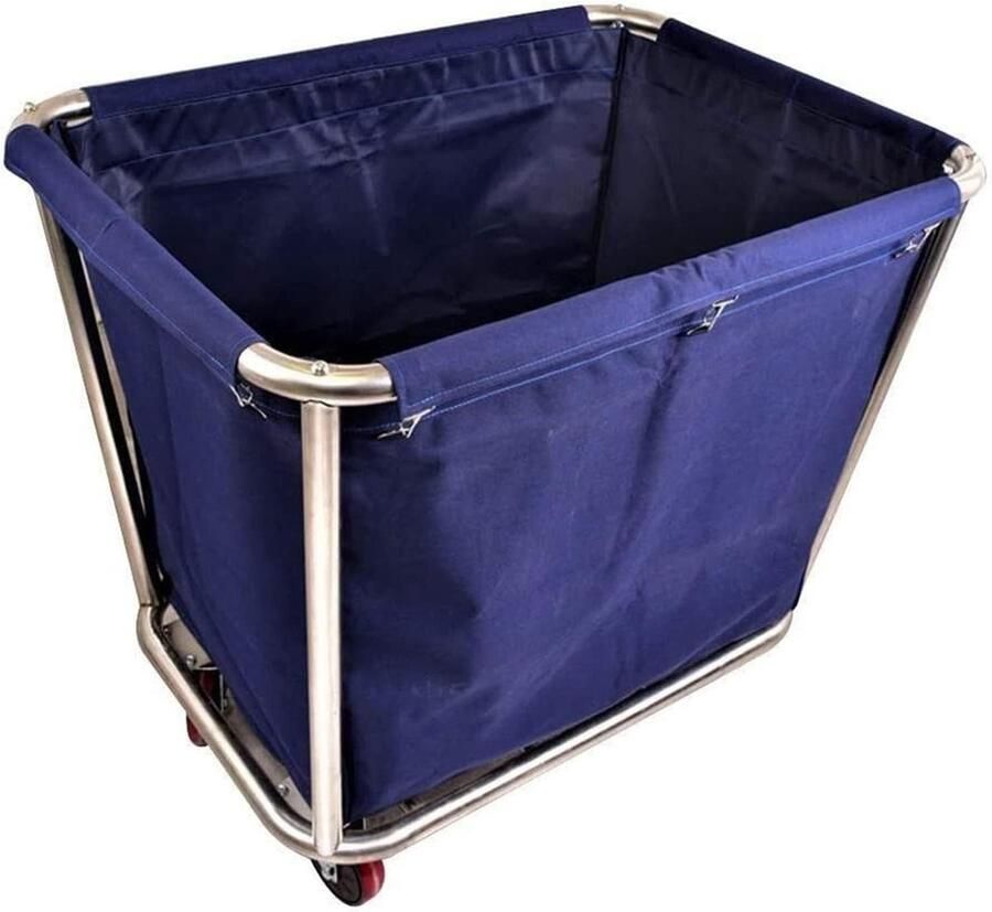 Waskarre met Wielen Kledingmand Sorteren Kleding Opbergen Verwijderbaar Stof 150 kg Draaglast Blauw
