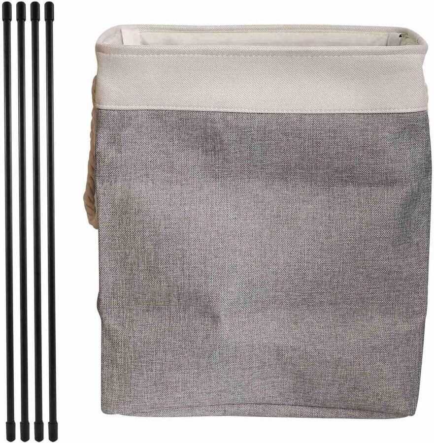 Waskorf Opvouwbaar Wasmand Linnen Wasgoed Opbergen Met Stevige Steunen 42x31x50cm Beige