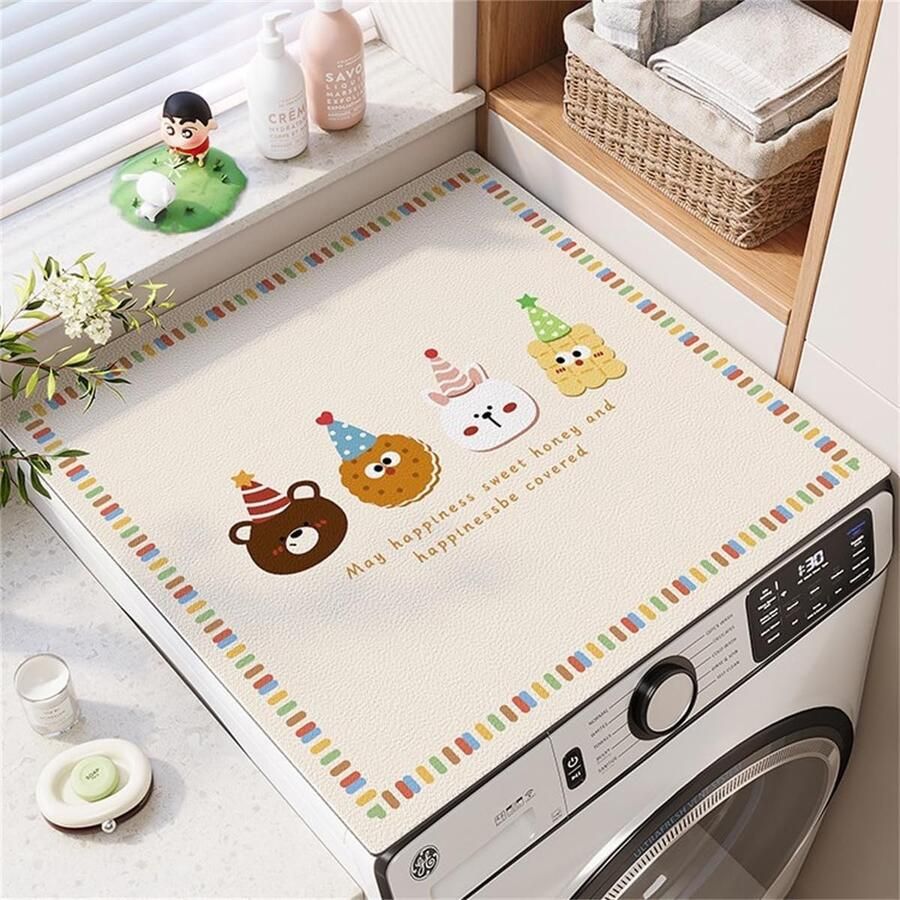 Wasmachine Deksel Apparaat Beschermer Apparaten Beschermen Waterdicht Antislip 60x60cm Beige