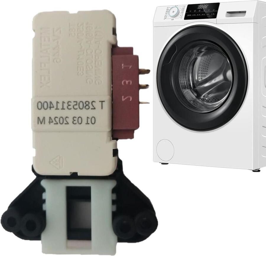 Wasmachine Deurschakelaar Deurvergrendeling Veilige Wascycli Plat Ontwerp 4.5 x 4.2 x 2.6 cm Wit