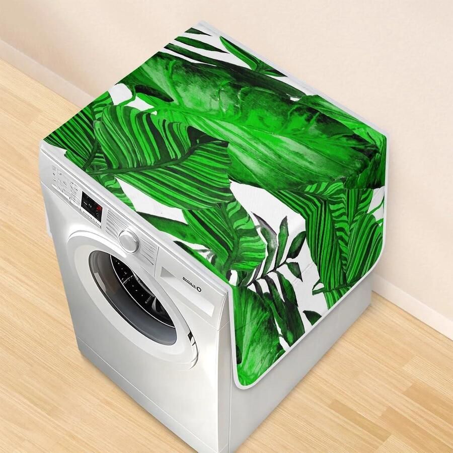 Wasmachine Droger Hoezen Apparaat Beschermers Apparaten Beschermen Met Opbergvakken 117 x 485 cm Tropische Bladeren