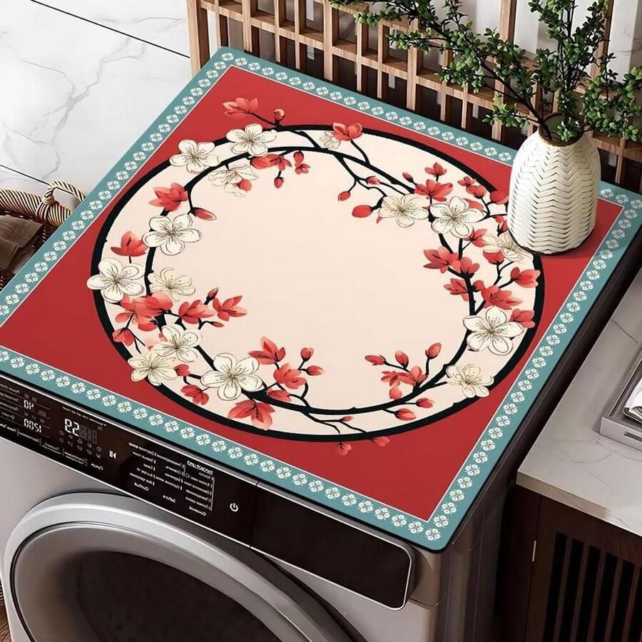 Wasmachine Droger Mat Apparaat Beschermer Apparaten Beschermen Absorberend Diatomeeën Aarde 50 x 60 cm Rood Kaki