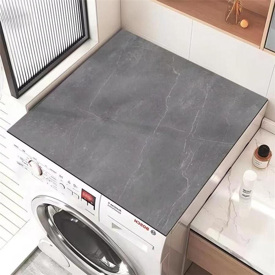 Wasmachine Droger Mat Apparaat Beschermer Apparaten Beschermen Sneldrogend Absorbente 60 x 60 cm Donkergrijs