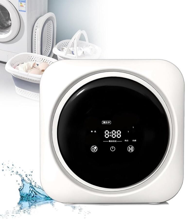 Draagbare Wasmachine Mini Wasmachine Droger Ondergoed Wassen 2-in-1 Wassen Drogen 3.5 Liter Wit