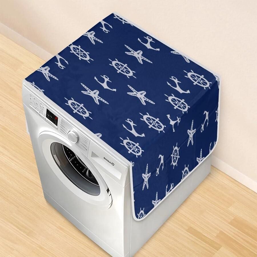 Wasmachine Drogerhoes Apparaatbeschermer Apparaten Beschermen Met Opbergvakken 117 x 48.5 cm Anker Roer Zeester