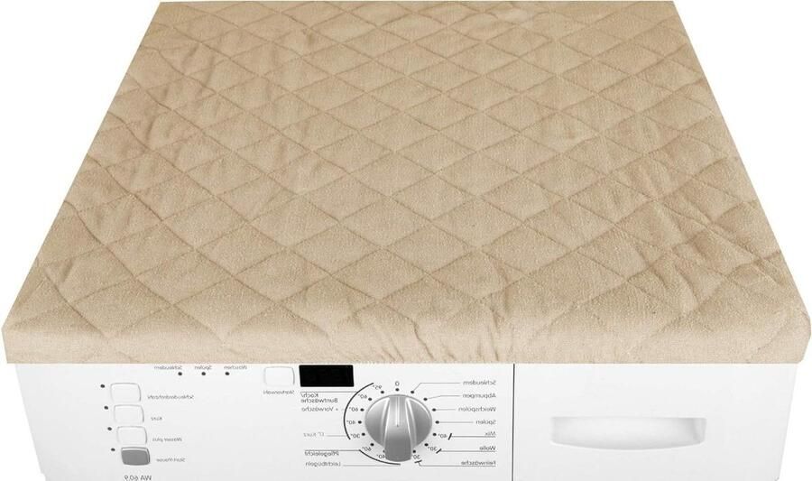 Wasmachine drogerhoes Apparaatbeschermer Apparaten beschermen Zacht badstof materiaal 60 x 60 cm Beige