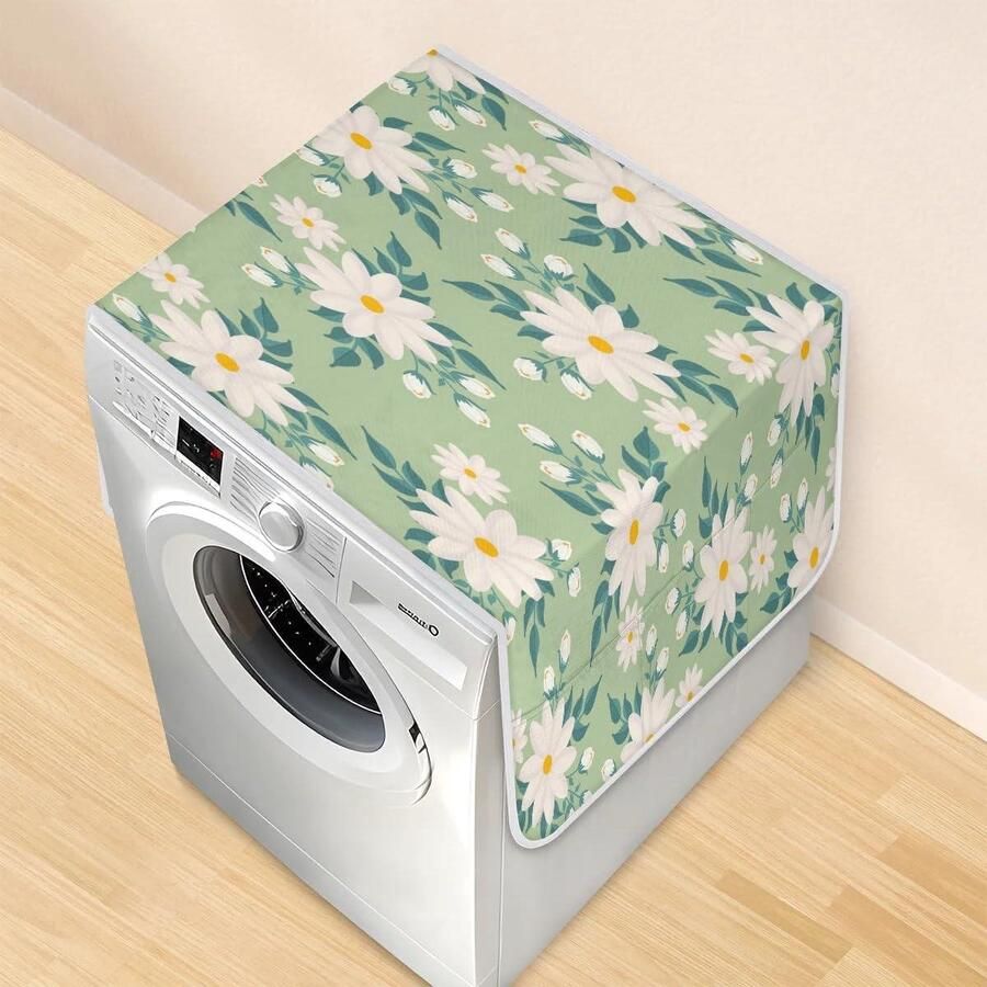 Wasmachine Drogerhoes Apparaatbeschermer Keuken Apparaten Beschermen Zijvakken Organiseren 117 x 485 cm Lente Madeliefjes