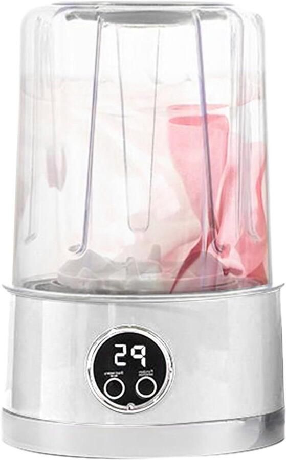 Draagbare Wasbeker Mini Wasmachine Emmer Kleding Reinigen Krachtige Vlekverwijdering 21 x 14 x 21 cm Wit