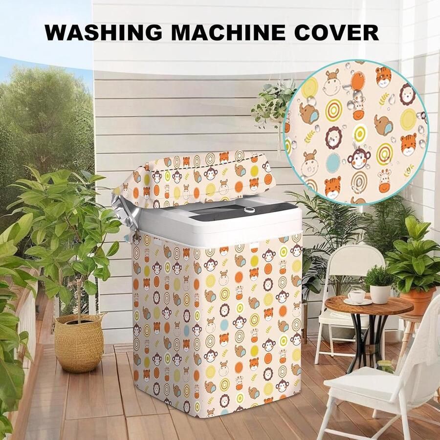 Wasmachine Hoes Apparaat Bescherming Binnen Huis Waterdicht Oxford Doek Maat XL Dierenwereld