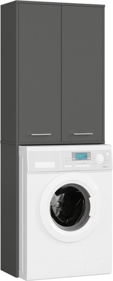 Wasmachine opbouw antraciet wasmachine wasdroger kast