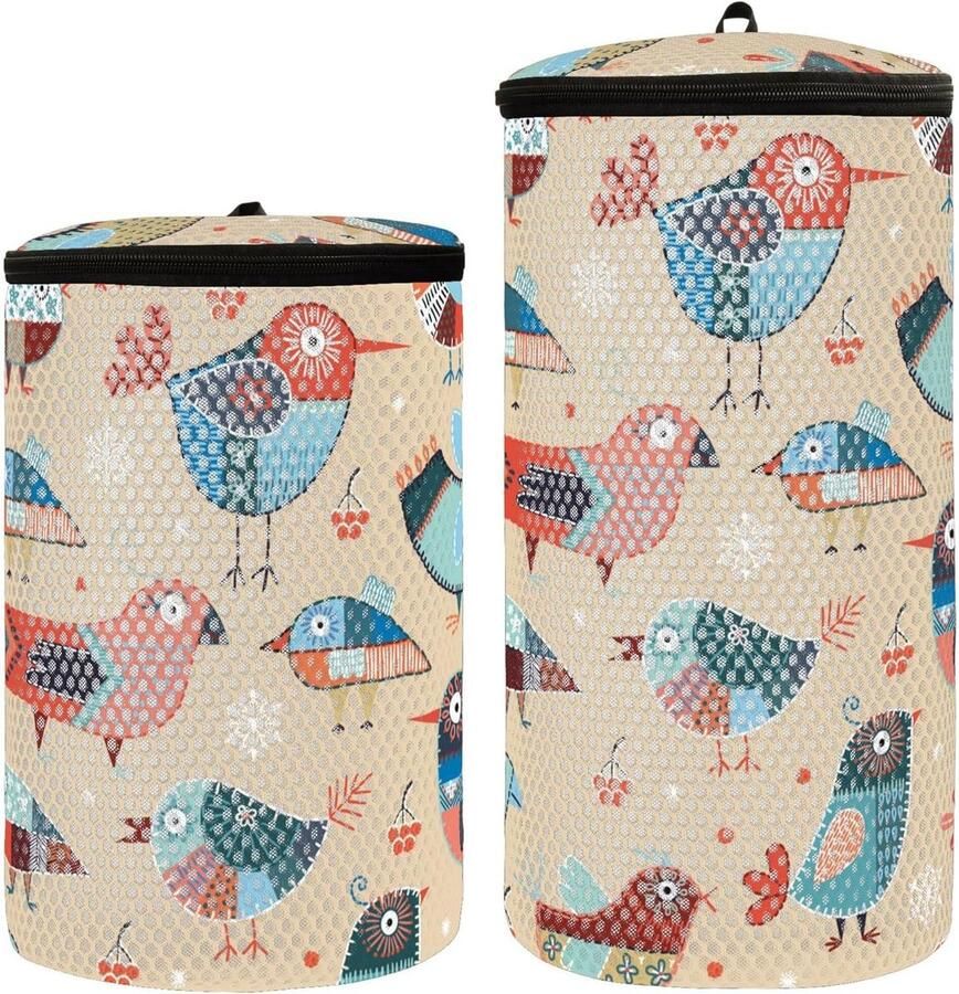 Wasmachine Schoenentas Schoen Wasmand Schoenen Wassen Honingraat Gaasontwerp Set van 2 Leuke Vogel
