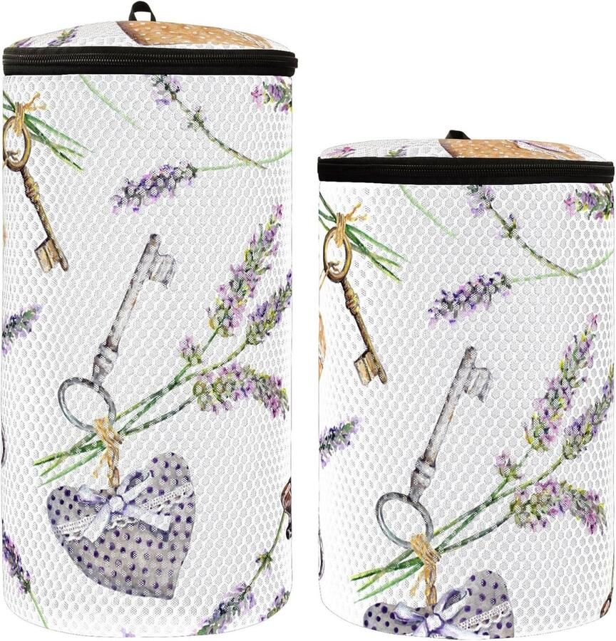 Wasmachine Tassen Schoen Net Schoenen Wassen Honingraat Mesh 2 Stuks Paars Bloemen