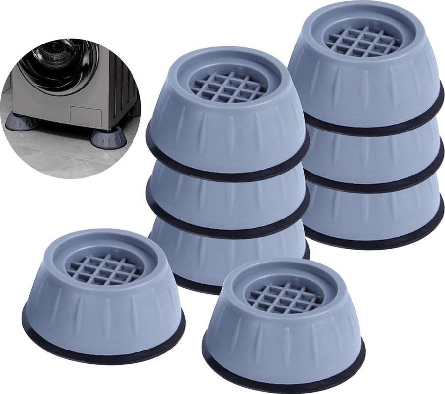 Wasmachine verhoger Anti-vibratie rubberen wasdroger pad Scheidingskussen Koelkast en wasmachine stabilisator Set van 8 Wasmachine verhoger