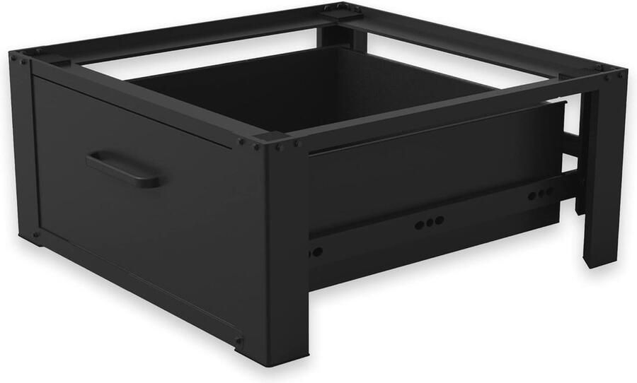 Wasmachine Verhoger met Lade Duurzame Sokkel voor Wasmachine 63x54x31 cm Zwart