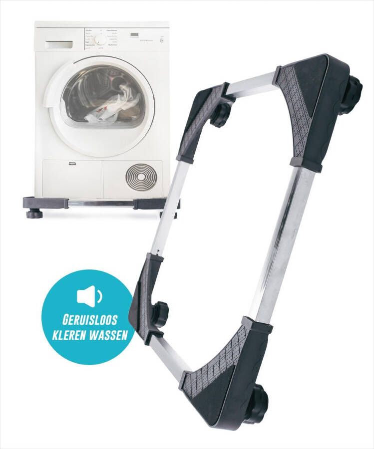 Wasmachine Verhoger met Trillingsdempers in Hoogte en Breedte Verstelbaar Wasmachineverhoger Kast met Schokdempers - Foto 1