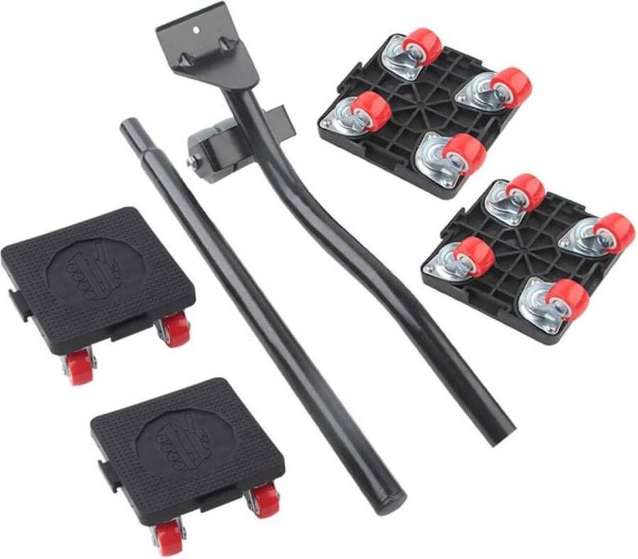 Wasmachine verhoger meubelverplaatsingsgereedschapset Zware meubelverhuizer met verlengstang en 4-zwenkwielen draagvermogen 400 kg zwart 34 cm 7896 Wasmachine verhoger