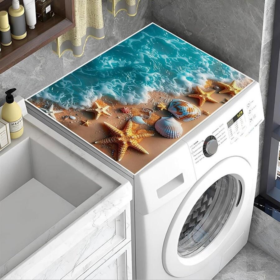 Wasmachinehoes Antislip Apparaat Beschermer Apparaten Beschermen Vlekbestendig Duurzaam 50 x 60 cm Blauw Strand