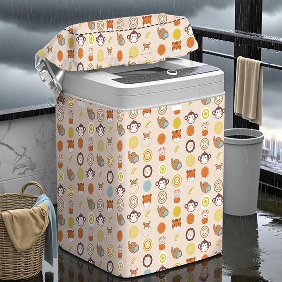 Wasmachinehoes Apparaatbeschermer Apparaat Beschermen Waterdicht Stofbestendig 56-65 Kg Dierenprint