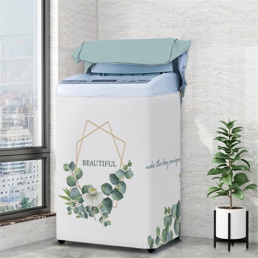 Wasmachinehoes Apparaatbeschermer Apparaten Beschermen Water- en Stofdicht Voor Bovenladers Eucalyptus Print