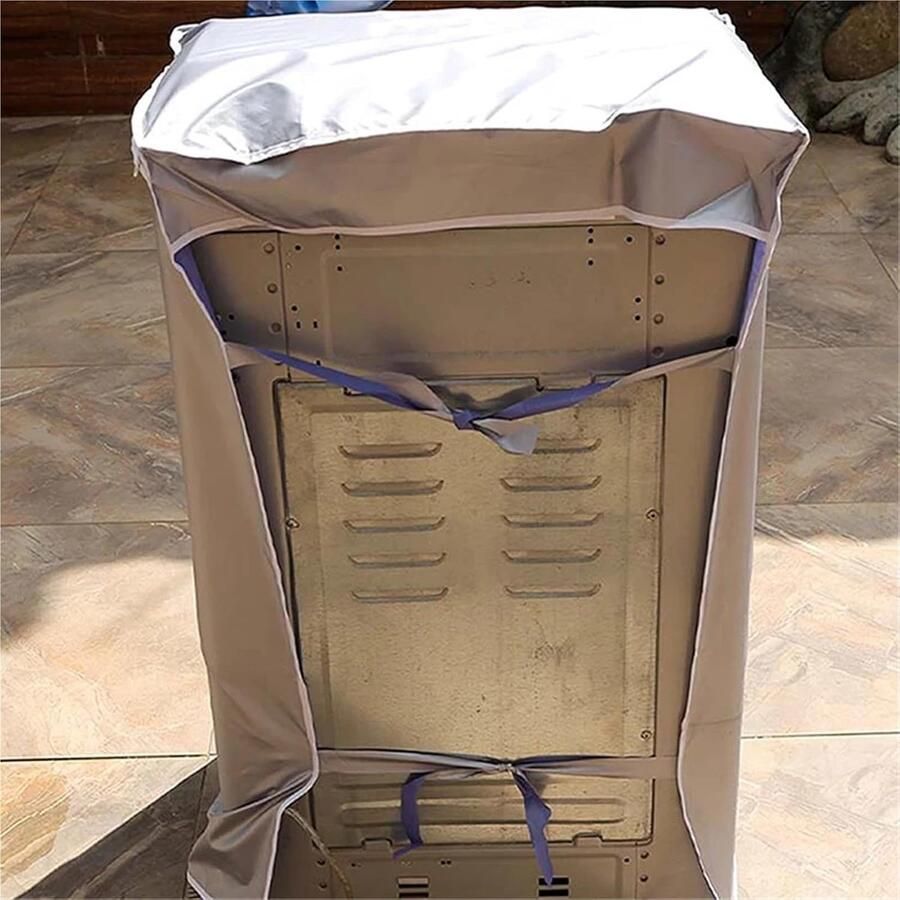 Wasmachinehoes Apparaatbeschermer Huishoudelijk Gebruik Waterdicht Polyester 58 x 60 x 90 cm Zilverkleurig