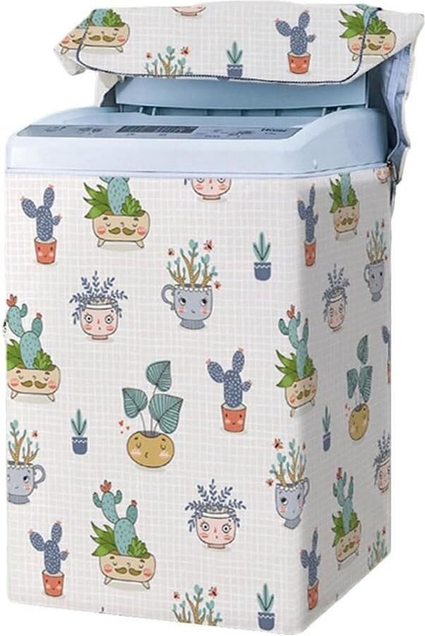 Wasmachinehoes Bovenlader Apparaatbescherming Apparaat Beschermen Waterdicht Stofdicht XXL 62x99x64cm Cactus Print