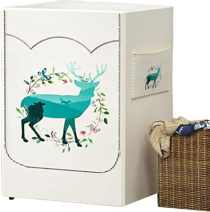 Wasmachinehoes Droger Protector Apparaat Beschermen Waterdicht en Zonnebrand 60x85x60 cm Groene Herten