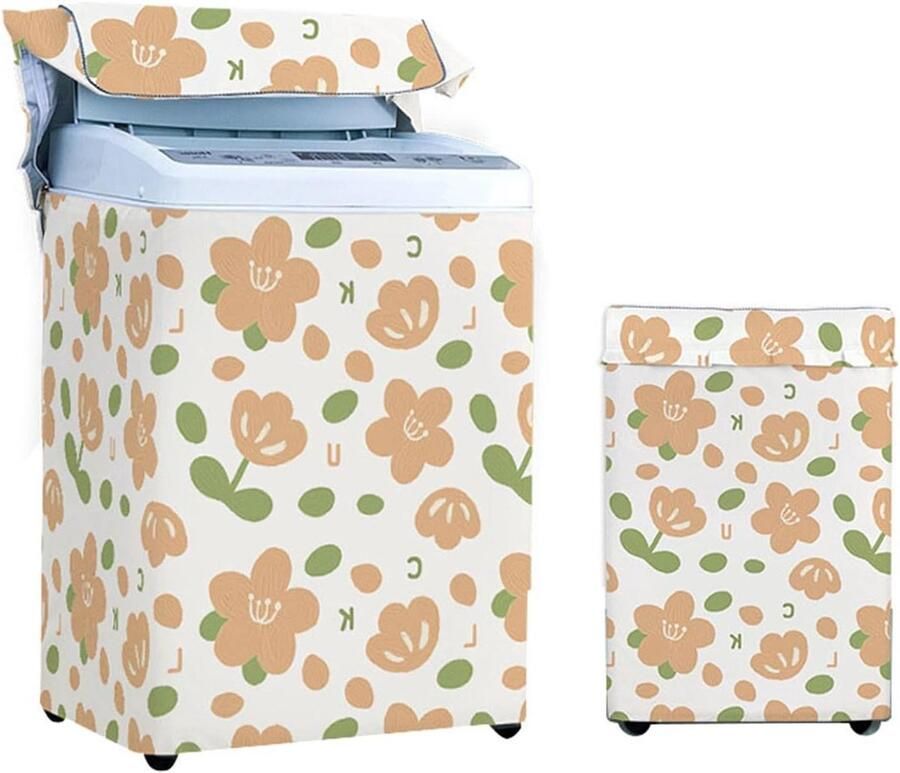Wasmachinehoes Drogerhoes Apparaat Beschermen Handige Ritssluiting Voor Bovenladers Plantenprint