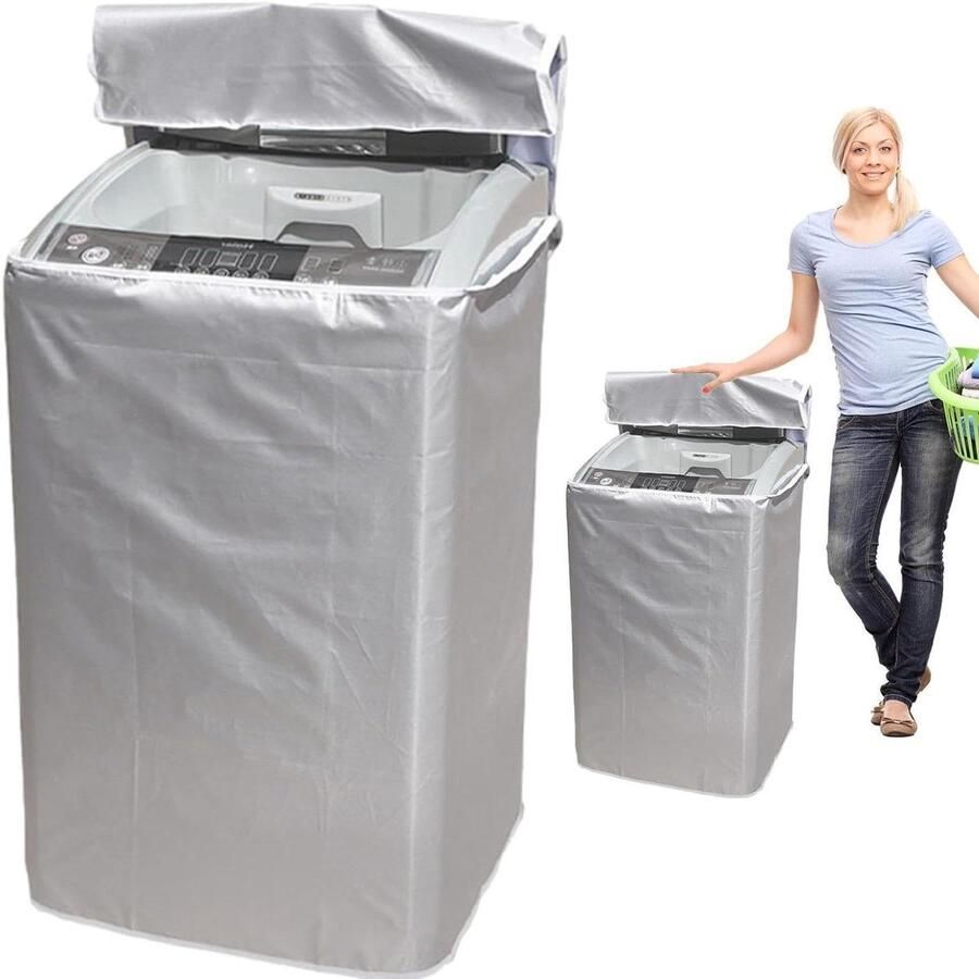Wasmachinehoes Drogerhoes Apparaat Beschermen Waterdicht Stofvrij Meerdere Maten Zilver