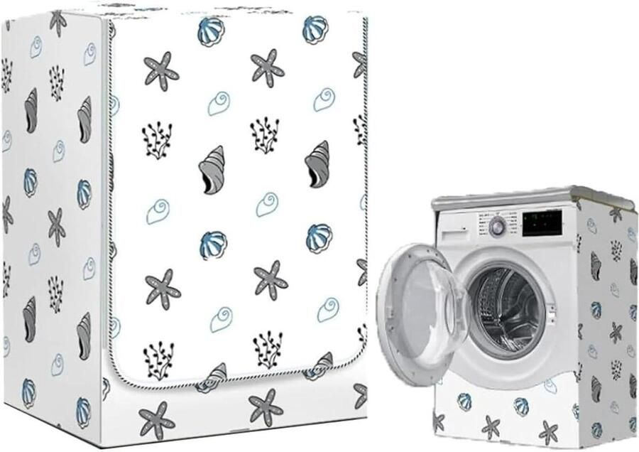 Wasmachinehoes Wasmachineafdekking Drogerhoes Wasmachine Beschermen Waterdicht Oxford Materiaal Past Meeste Modellen Blauwe Bloemen