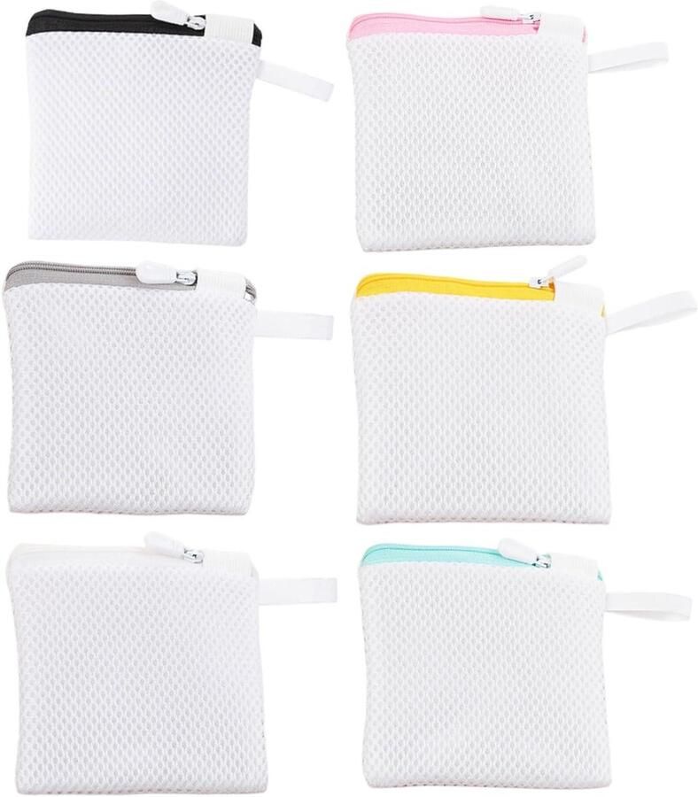 Wasmachinetas BH 6 stuks Mesh zakken Delicaten beschermen Veilige ritssluiting 14 x 12 cm Grijs