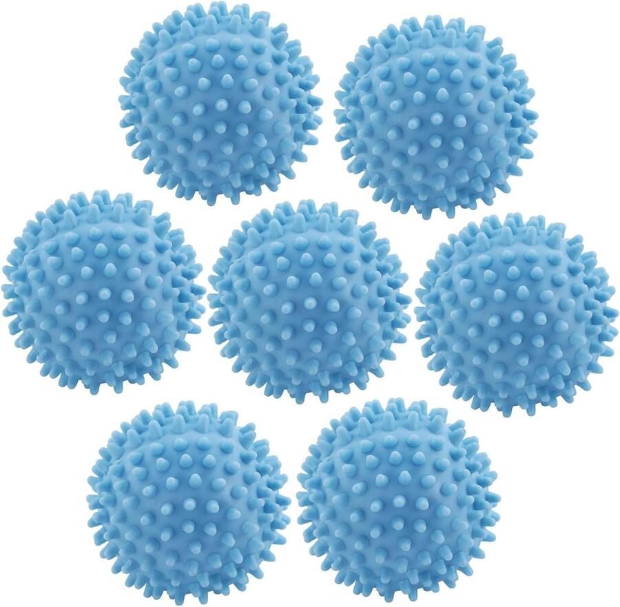 Wasmachinewasballen Droger ballen Kleding zachter maken Unieke puntstructuur 7 stuks Blauw