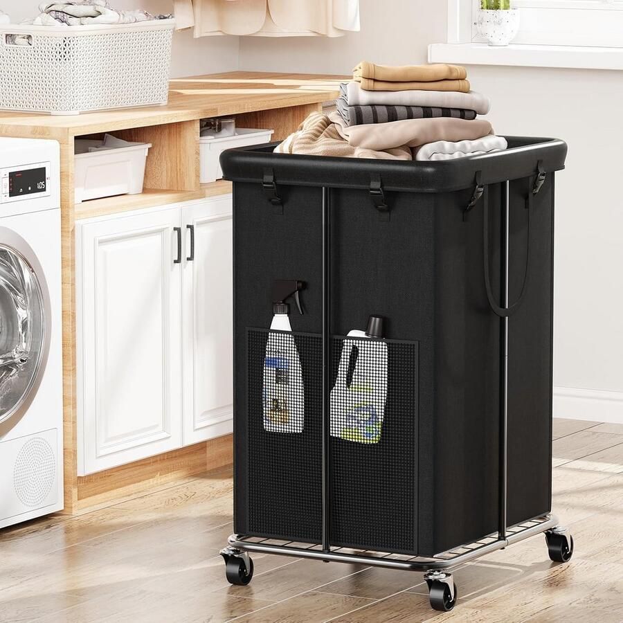 Wasmand 150L met metalen frame en wielen Afneembare tas design