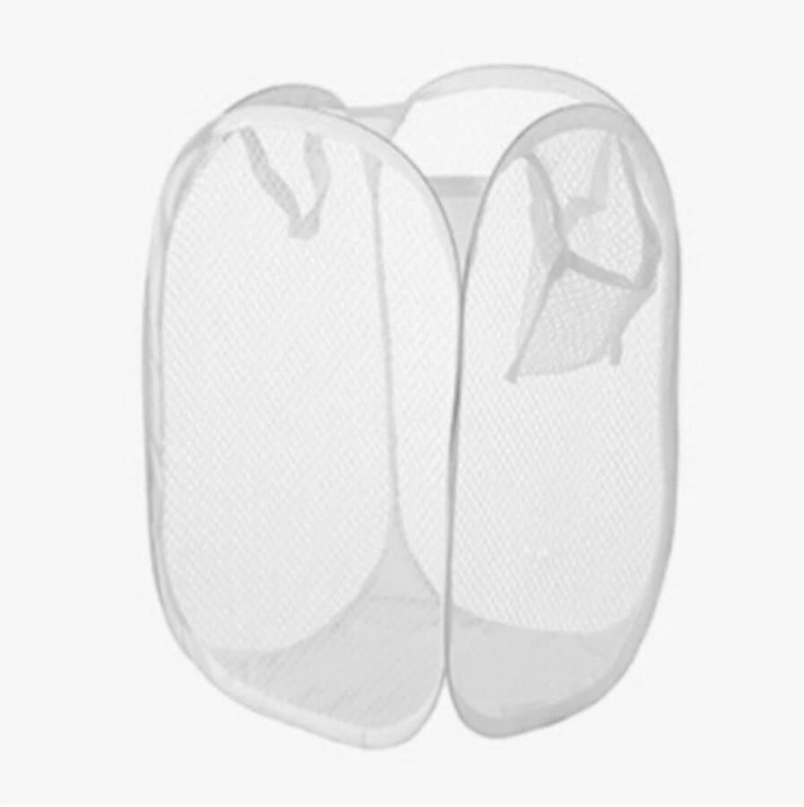 Wasmand 2 stuks Opvouwbare mand Kleding sorteren Vierzijdig mesh ontwerp 23x23x46cm Wit