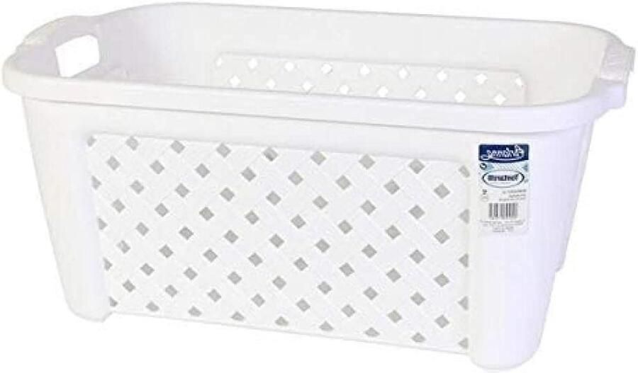 Wasmand Arianna Kledingmand Linnenmand Kleding Opbergen Klassieke Kleerhangers 50 x 50 x 28 cm Wit