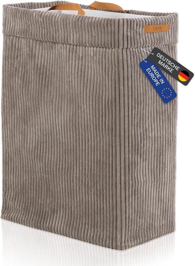 Wasmand Corduroy Smalle mand Ruimte Besparen Afneembare Waszak 23x46x60cm Taupe
