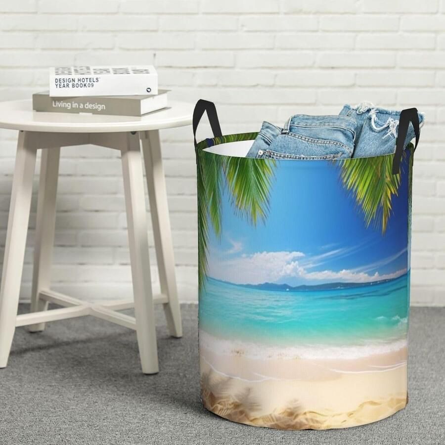 Wasmand Groot Vuile Kleding Mand Kleding Opbergen Waterdicht Materiaal 40 x 40 x 50 cm Zwart